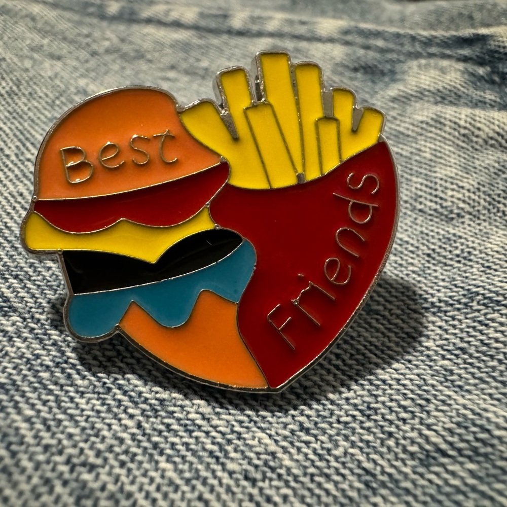 5/$15 French fries burger enamel pin